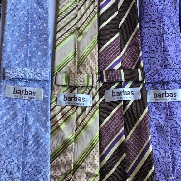 Barbas lot of 6 gorgeous 7 fold hand sewn all silk ties - Picture 1 of 11